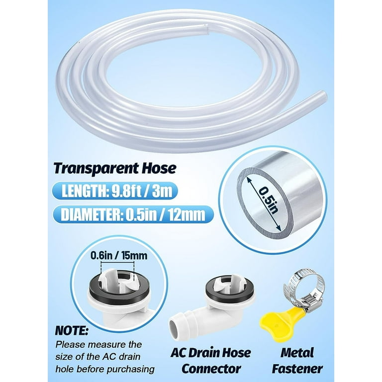 10ft Air Conditioner Drain Hose, 3/5 inch AC Drain Hose Connector