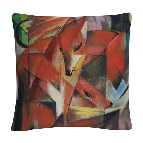 Franz Marc 'The Fox 1913' 16 X 16 Decorative Throw Pillow