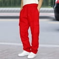 thumbnail image 2 of Mens Sweatpants,Men's Casual Pants Comfortable Solid Color Drawstring Joggers with Pockets for Daily Wear Loose Fit Sweatpants Breathable Soft Fabric,Cargo Pants for Men,Size:L, 2 of 9