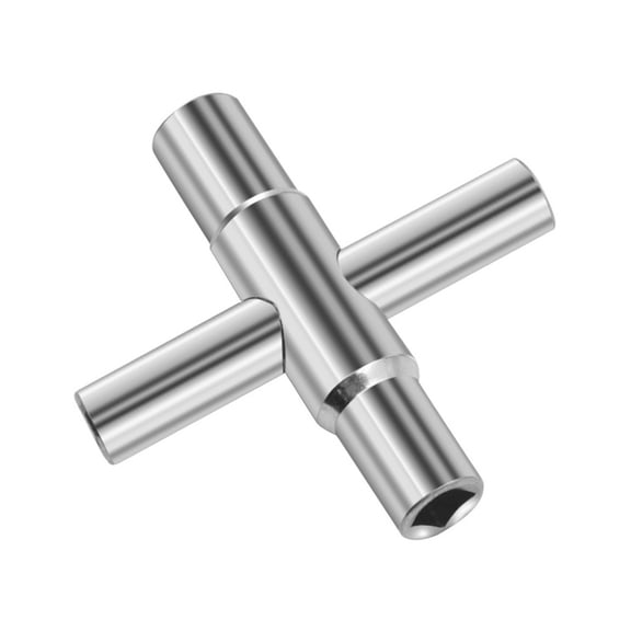 SEIWEI 4-in-1 Multifunctional Wrench Key Silcock Key Wrench Zinc Alloy Plumbing Key Tool Faucet Key Wrench (Silcock Key Wrench)