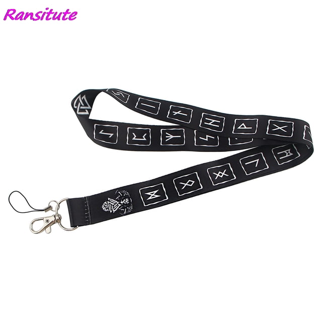Ransitute R1503 Cool Viking Rune Painting Art Key Chain Lanyard Neck Strap For Phone Keys ID Card Creative Lanyards Card Holder 2