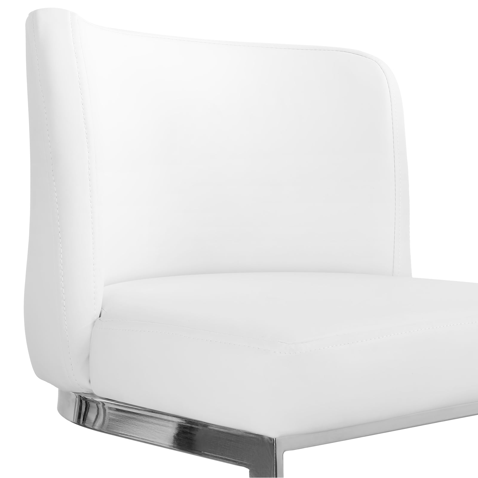 Foreate 26" Counter Height Bar Stools Set of 4 Modern Counter Stools with Back and C-Shaped Metal Frame, Upholstered Faux Leather Bar Chairs Island Stools for Kitchen Counter, Home Bar, Pub, White