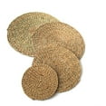 thumbnail image 2 of Round Woven Placemats for Dining Table, Water Hyacinth Straw Braided Placemat, Heat Resistant Non-Slip Weave Placemats Handmade, 2 Pack, 2 of 8