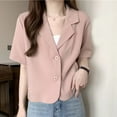 thumbnail image 2 of Summer Blazers Women Simple Leisure Loose Korean Style Youth Single Breasted, 2 of 9