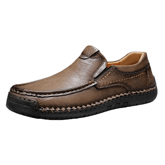Retro Matte Cowhide Slip-On Moccasins Breathable Soft Insole Daily Casual & Driving Loafers