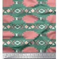 thumbnail image 1 of Soimoi Green Poly Georgette Fabric Aztec Geometric Print Fabric by Yard 42 Inch Wide, 1 of 3