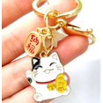 thumbnail image 3 of 2 Pieces Lucky Cat Keychain, Lucky Cat Pendant, Japanese Style Keychain, for Handbags, Key Rings, Gifts (Random Style), 3 of 5