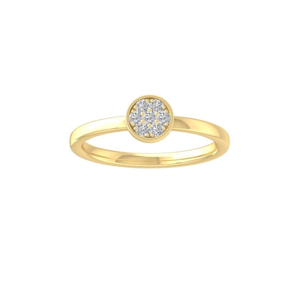 ARAIYA FINE JEWELRY 14K Yellow Gold Round Cluster Lab Grown Diamond Engagement Ring (1/8 cttw, VS Clarity, D-F Color) Size 8.5
