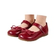 thumbnail image 2 of Gyujnb Toddler Girls Patent Bow Mary Jane Flats Adjustable Strap Non- Sole for School & Daily Wear,4.5-5 Years, 2 of 8