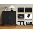 thumbnail image 2 of CBJCBJ Retro 34" Sideboard Buffet Cabinet with Storage, Accent Cabinet for Dining Room, Living Room,Black, 2 of 6