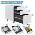 thumbnail image 6 of WDZS File Cabinet, 3 Drawer Filing Cabinets for Home Office with Lock Mobile Under Desk Fully Assembled Cabinet (White), 6 of 6