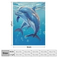 thumbnail image 4 of ONETECH  Soft Dolphins Blanket for Boys Girls Blue Dolphins in The Water Throw Cozy Warm Flannel Blanket for Kids Women Bed Sofa Couch Beach, 4 of 6