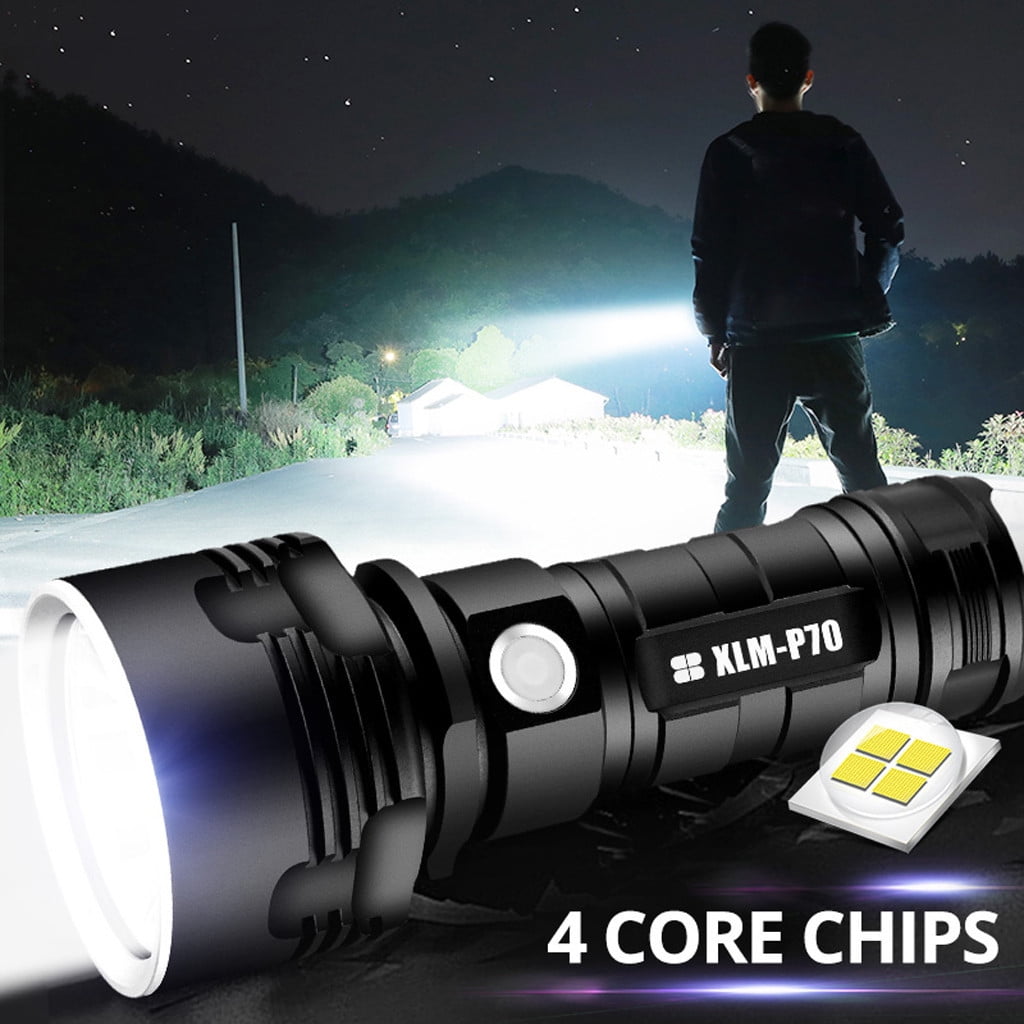 Tactical 50000LM  LED Flashlight Bright Zoomable Torch Light Ultra Lamp 