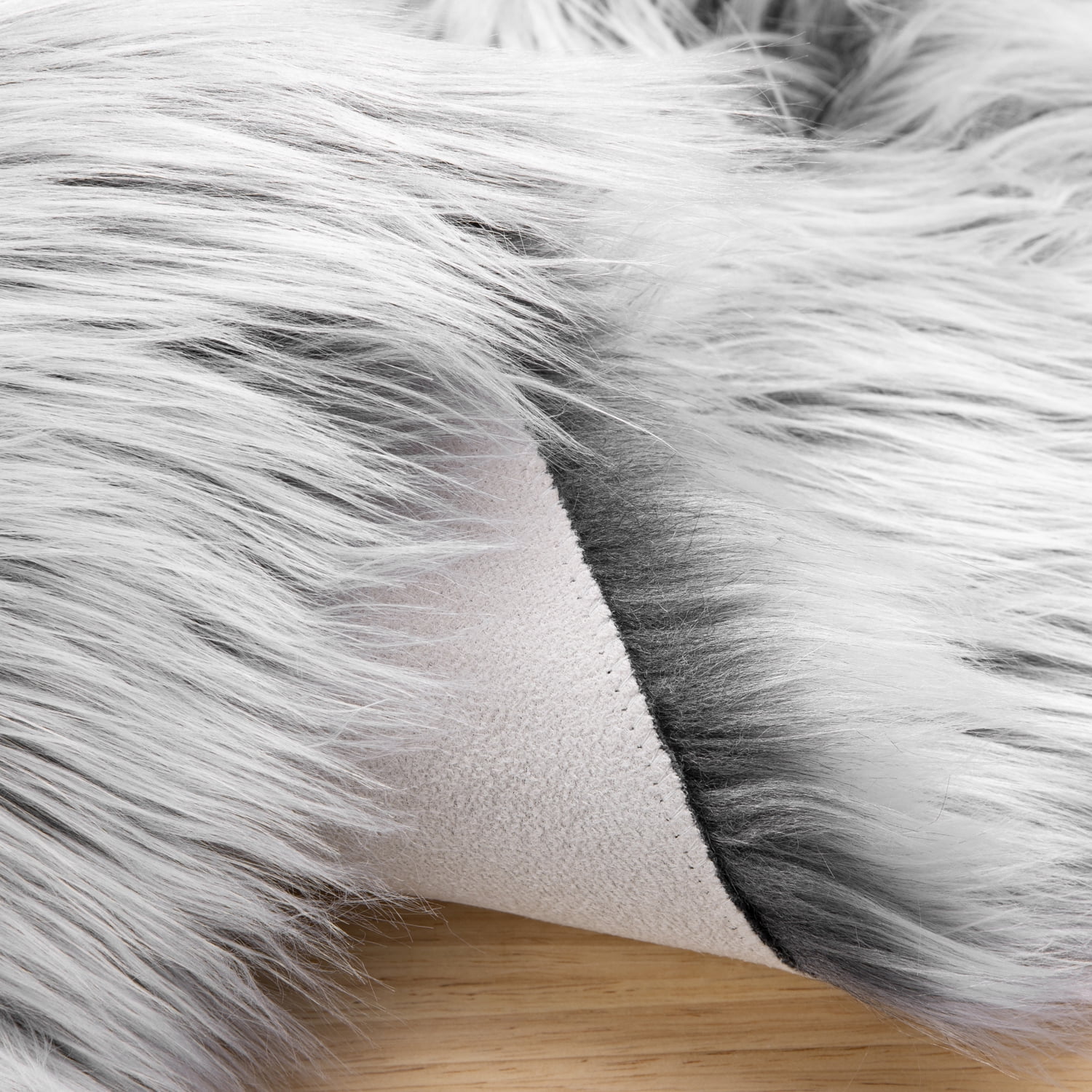 Deluxe Ultra Soft Faux Sheepskin Fur Series Fluffy Decorative Indoor Shag Area Rug, 2 x 6 Feet, Black and White, 1 Pack