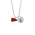 thumbnail image 2 of Delight Jewelry Acrylic 3/4" Maroon Megaphone Silvertone Script Initial Disc - S - Charm Necklace, 20"+3", 2 of 4
