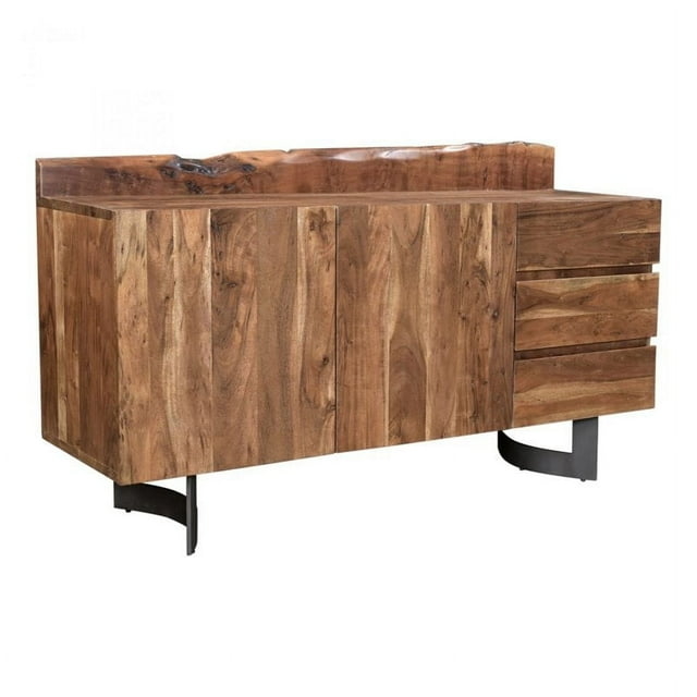 Moe's Home Collection Bent Wood Server with Iron Base in Brown