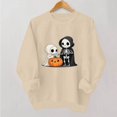 thumbnail image 4 of Hurxie Women's Halloween Sweatshirts Skull Shirts Fall Sweater Skleton Crewneck Outfits,Casual Long Sleeve Clothing,Graphic Hoodie Party Sweatshirt, 4 of 5