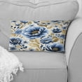 thumbnail image 2 of Designart "Classic Floral Beauty In Blue And Beige I" Floral Printed Throw Pillow, 2 of 5