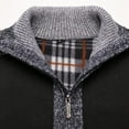 thumbnail image 4 of IROINNID Men's Cardigan Zip Up Long Sleeve Solid Color Leisure Fleece Sweater Knitwear Autumn And Winter Thicken Warmth Jacket, 4 of 6