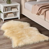 Soft Plush Area Rugs 24 x 36in Modern Decor Shaggy Beige Fluffy Rugs Carpet for Bedroom Living Room Nursery Chair Pad