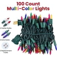 thumbnail image 4 of Christmas lights, indoor and outdoor 100 Multi color mini lights Xmas Tree Lights for Christmas Decorations, Wedding, Holiday, Party, Home UL certified 22FT, 4 of 7
