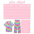 thumbnail image 4 of Girls Pajamas Silk PJS Set Rainbow Unicorn Sleepwear Short Sleeve Long Pants Jammies for Toddler Kids, 4 of 6