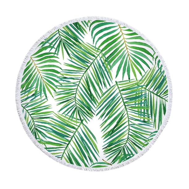 Xihbxyly Toalla de Playa Tropical, Diseño Redondo Extragrande, Microfibra Supersuave, Secado Rápido para Aventuras Al Aire Libre, Camping, Yoga y Piscina, 150 X 150 Cm, Detalle de Borlas.