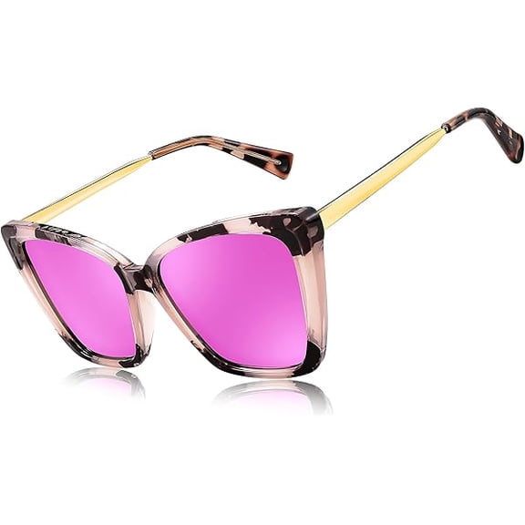 Trendy Polarized Women Sunglasses, Retro Womens Square Cat Eye Sun Glasses B4134