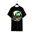 thumbnail image 1 of Funny Sasquatch & alien uFo Graphic Tee - 100% Cotton, Perfect for outdoor adventures, Hiking, Camping - Great Gift for Men & Women, Family-Friendly, Black, Sizes S-XXXL Clothes Menswear, 1 of 6