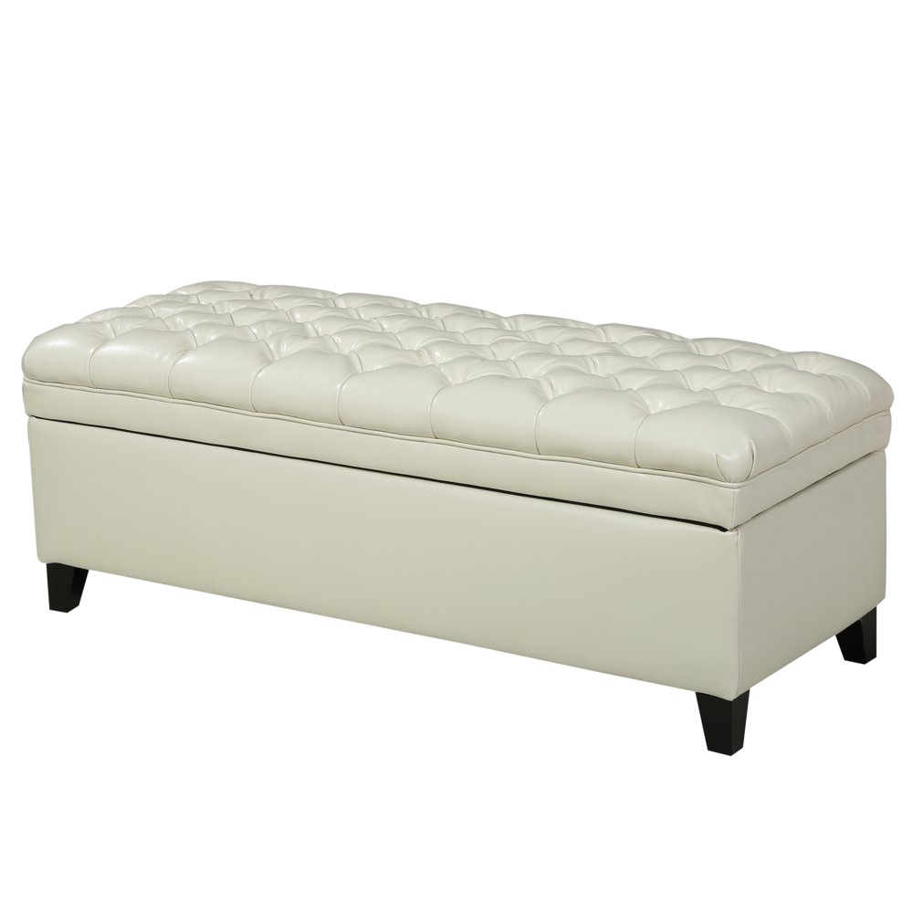 Tahlia Ivory Storage Ottoman