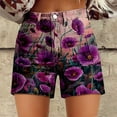 thumbnail image 2 of Flmaly shorts for women with Pockets Water Resistant Womens Casual High Waist Denim Shorts Relaxed Fit ArtRetro Printed Floral Shorts for Women Walking Athletic Workout, 2 of 3