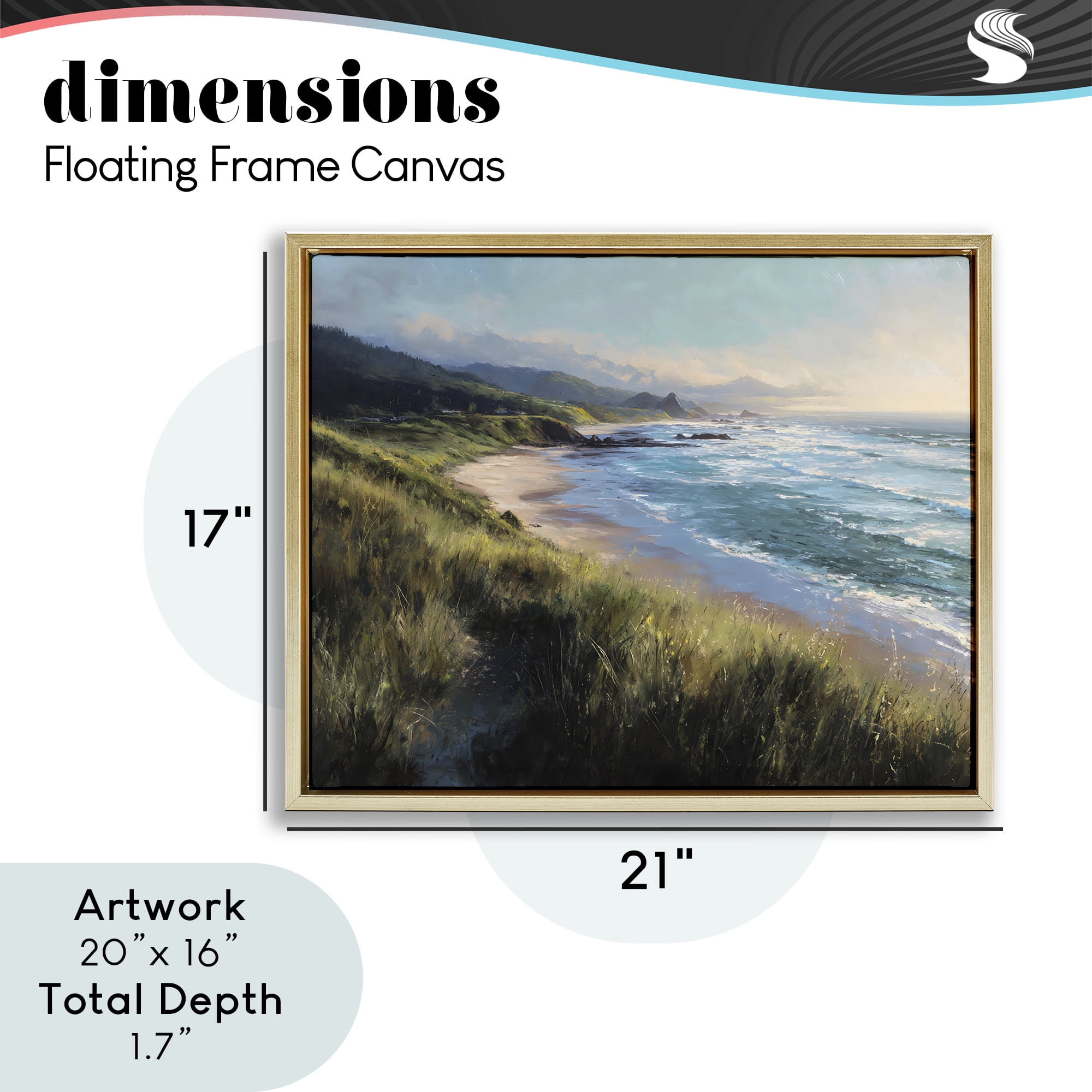 Stupell Industries Nature's Coast in Morning Light Gold Framed Floater Canvas Wall Art, design by Franklyn Gregory