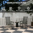 thumbnail image 4 of Outsunny Outdoor Rocking Chairs Set of 2, HDPE Patio Rockers with 28" High Back, Wide Armrests and Slatted Seat for Porch Backyard Balcony, Dark Gray, 4 of 9
