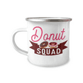 thumbnail image 1 of Donut Lover Gift Coffee Mug, Donut Squad- 12 Oz Stainless Steel Enamel Finish White Camper Coffee Mug, 1 of 2