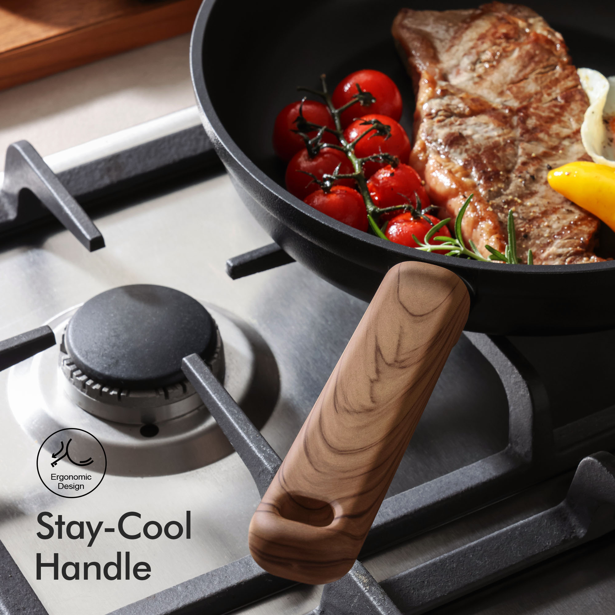 Sensarte 8-Inch Titanium Nonstick Omelet Pan, Black photo 3