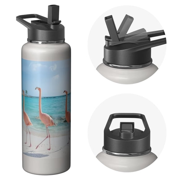 40oz Travel Sports Master Triple Walled Insulated Farmhouse Themed Water Bottle Stainless Steel With Straw