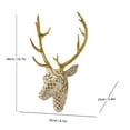 thumbnail image 3 of Deer Head Wall Decor Geometrical Antique Copper Deer Antlers Wall Sculpture Faux Taxidermy Resin Wall Animal Head, 3 of 4