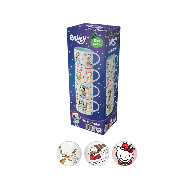 Zak Designs 15oz 4pk Stackable Ceramic Holiday Mugs in Gift Box
