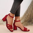 thumbnail image 6 of hoksml Women's Strappy Block Heel Sandals Adjustable Ankle Strap Open Toe Dress Shoes for Evening Party Wear, 6 of 9