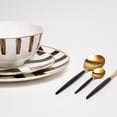 thumbnail image 2 of Ozarke Davi Black Crossroad Plates Set, Fine Bone China (Set of 12), 2 of 9
