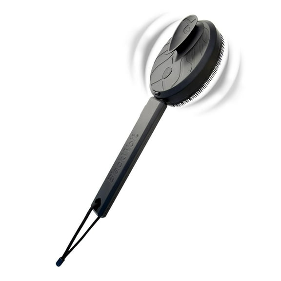 Black Wolf Sonic Face & Body Brush, Vibrating Scrubber with Charcoal Silicone Bristles, 2 Speeds, 4 Modes