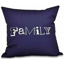 Simply Daisy 16" x 16" Family Word Print Pillow, Navy