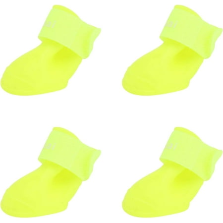 Little Pet Dog Puppy Anti- Slip Rain Snow Boots Candy Colors Rubber Waterproof Boots Shoes- Size S (Yellow) Pet Toys