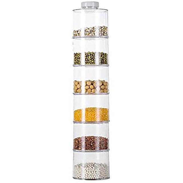 Estantes De Torre De Especias Con 6 Cajas Apilables, Bote De Condimento Transparente, Organizador De Cocina PS Para Condimentos, Frutas Secas, Té Aromático