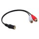 thumbnail image 1 of Gold Plated 3.5mm Jack Female to 2 Female Jacks Stereo Adapter Audio Splitter RCA (15cm) Black Edition 3, 1 of 4