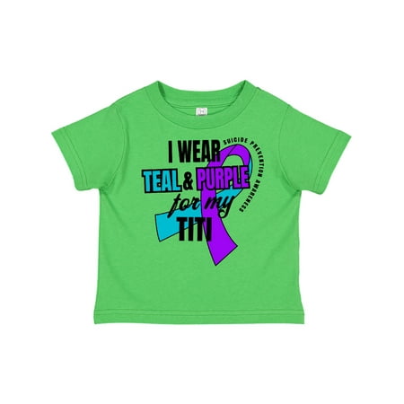 

Inktastic Suicide Prevention I Wear Teal and Purple for My Titi Gift Toddler Boy or Toddler Girl T-Shirt