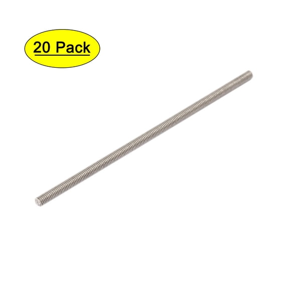 Uxcell M3x80mm 0.5mm Pitch 304 Stainless Steel Fully Threaded Rods Fasteners 20 Pack