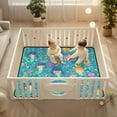 thumbnail image 2 of WOBOGO Cartoon Mermaids Blue Pattern Baby Playmats Extra Large Waterproof Rollable Activity Pads for Toddlers 50×50inch, 2 of 7