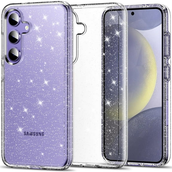 for Galaxy S24 Case Clear, Ultra [Slim Thin] Clear TPU Scratch Resistant Glitter Bling Sparkly Shockproof Rubber Soft Silicone Protective Phone Case Cover for Samsung Galaxy S24 (Clear)