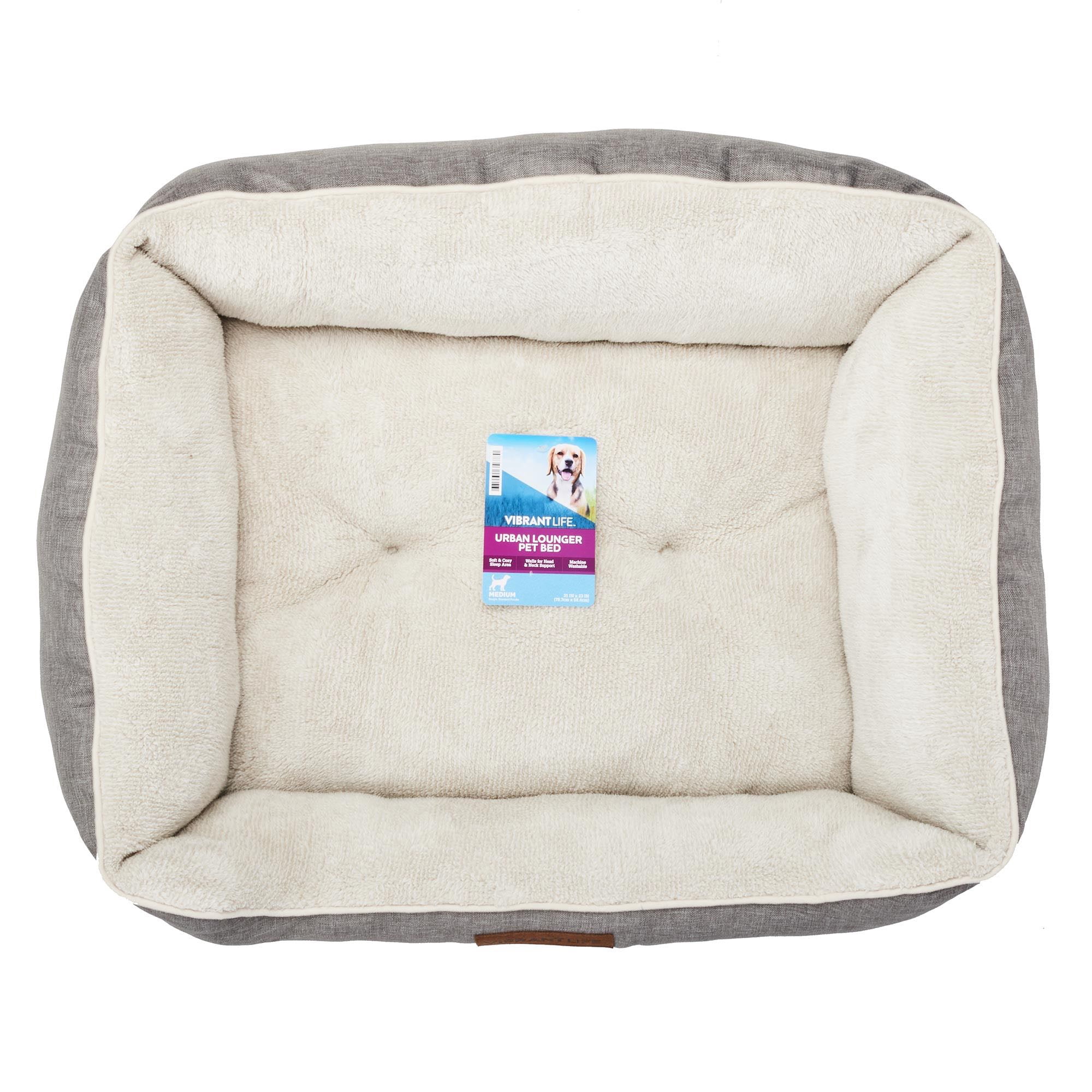 Vibrant Life Urban Lounger Pet Bed, Medium, Beige